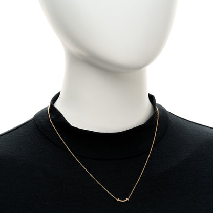 Tiffany 18K Rose Gold Mini T Smile Pendant Necklace 2 of 5