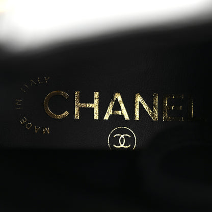 Chanel Shiny Calfskin Patent Cap Toe Lace Up Combat Boots 39 Black 7 of 9