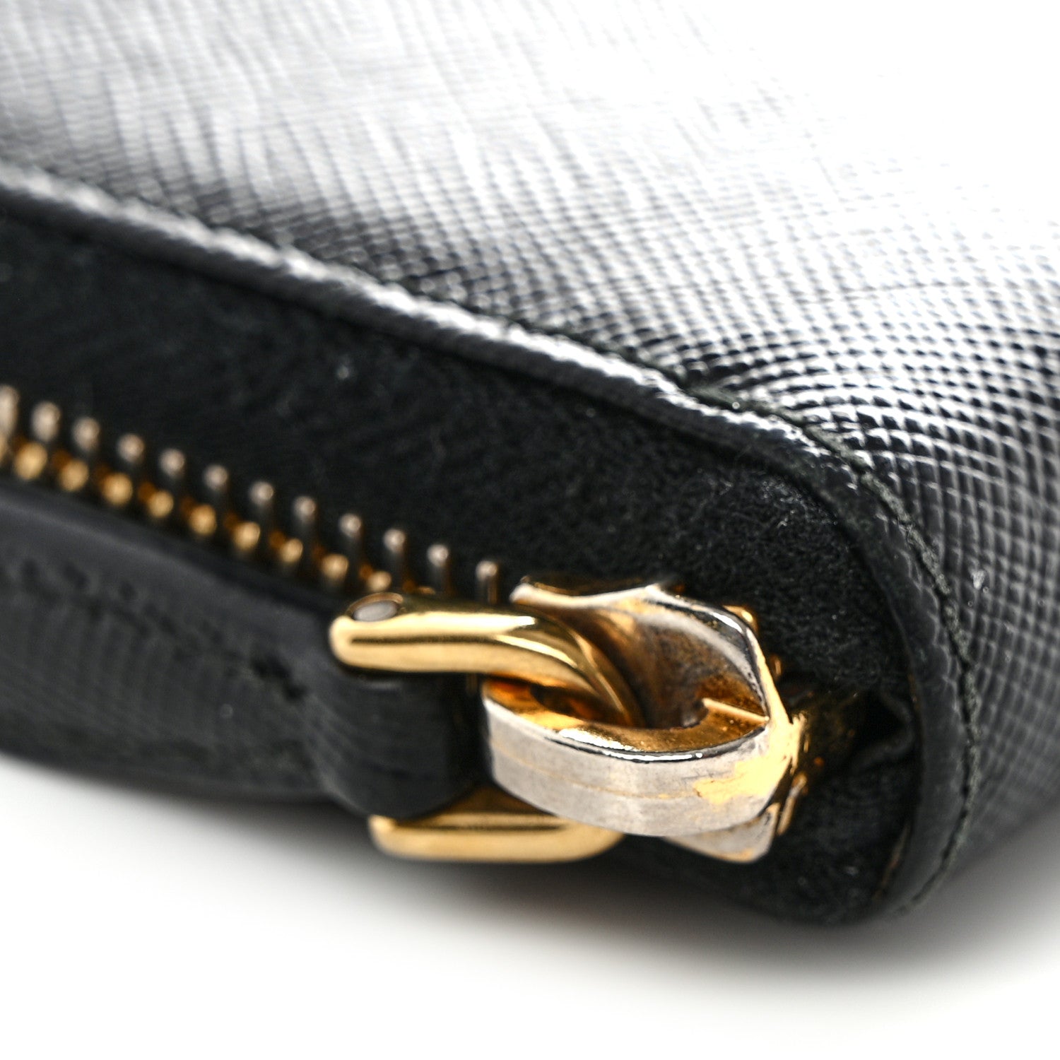 Prada Saffiano Metal Zip Around Wallet Black 15 of 15