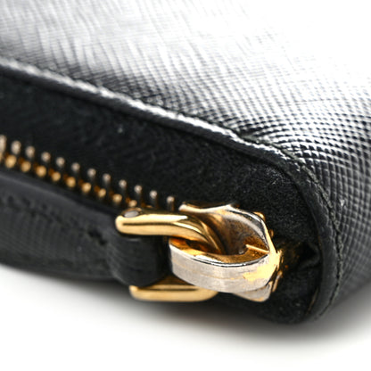 Prada Saffiano Metal Zip Around Wallet Black 15 of 15