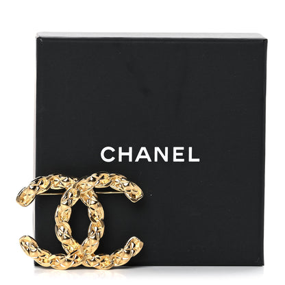 Chanel Quilted CC Brooch Gold 5 of 5