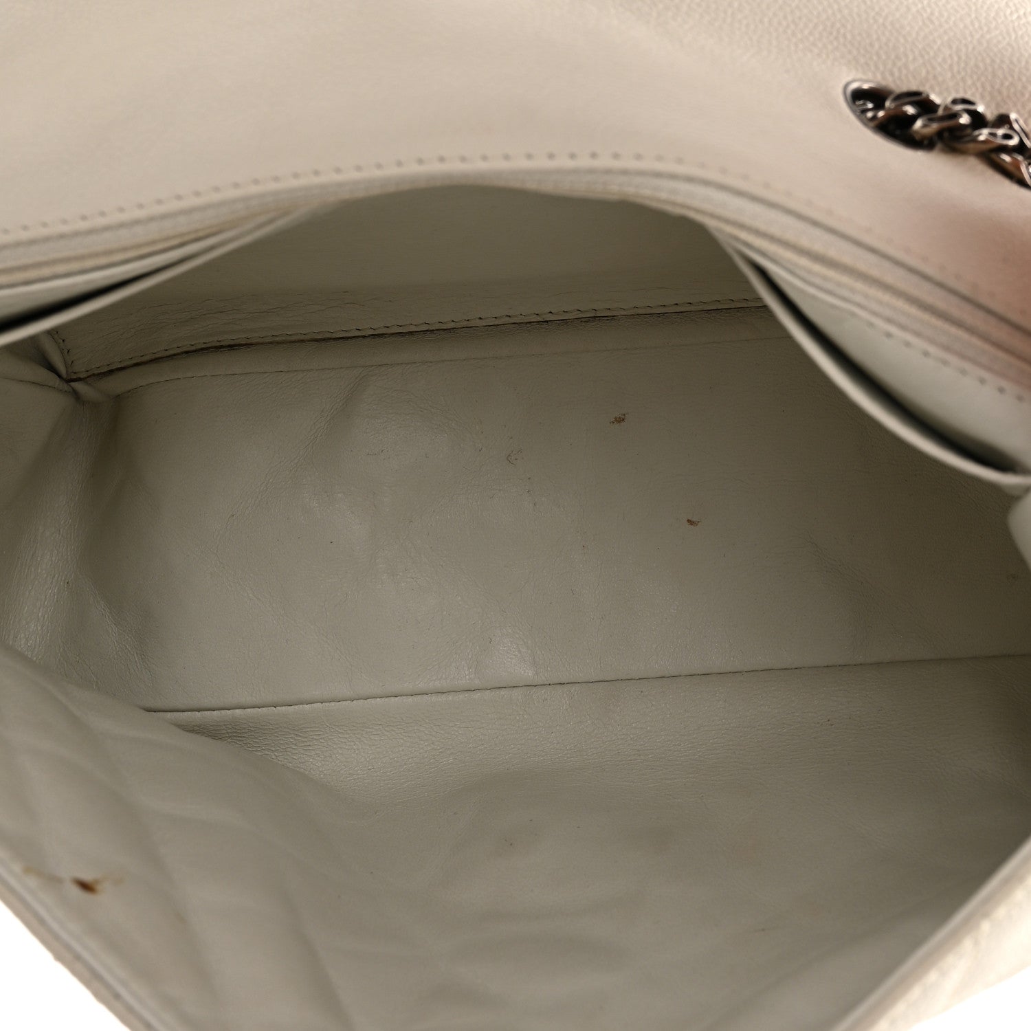 Chanel Caviar Quilted Jumbo Single Flap Bijoux Chain Ivory 11 of 12