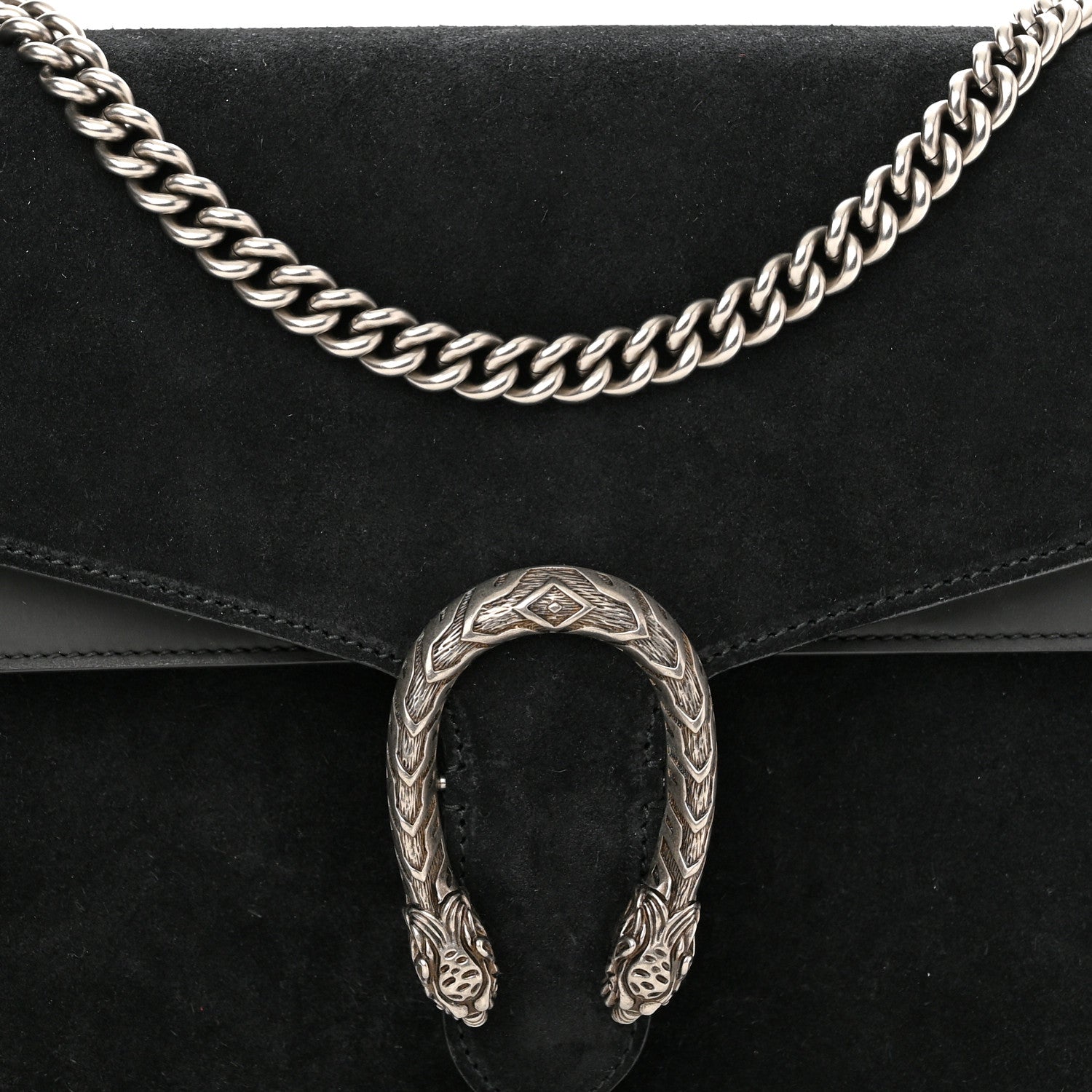 Gucci Suede Medium Dionysus Shoulder Bag Black 8 of 11