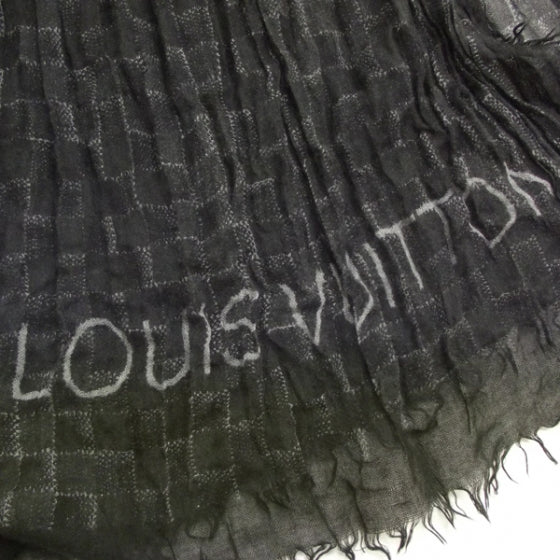 Louis Vuitton Cashmere and Silk Damier Etole Black 4 of 7