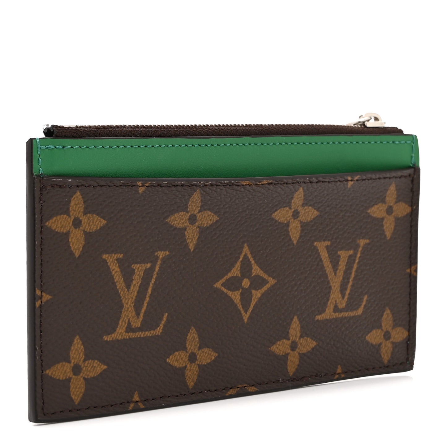 Monogram Calfskin Coin Card Holder Minty Green