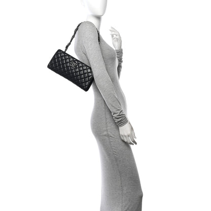 Chanel Lambskin Quilted Westminster Pearl Shoulder Bag Black 2 of 12
