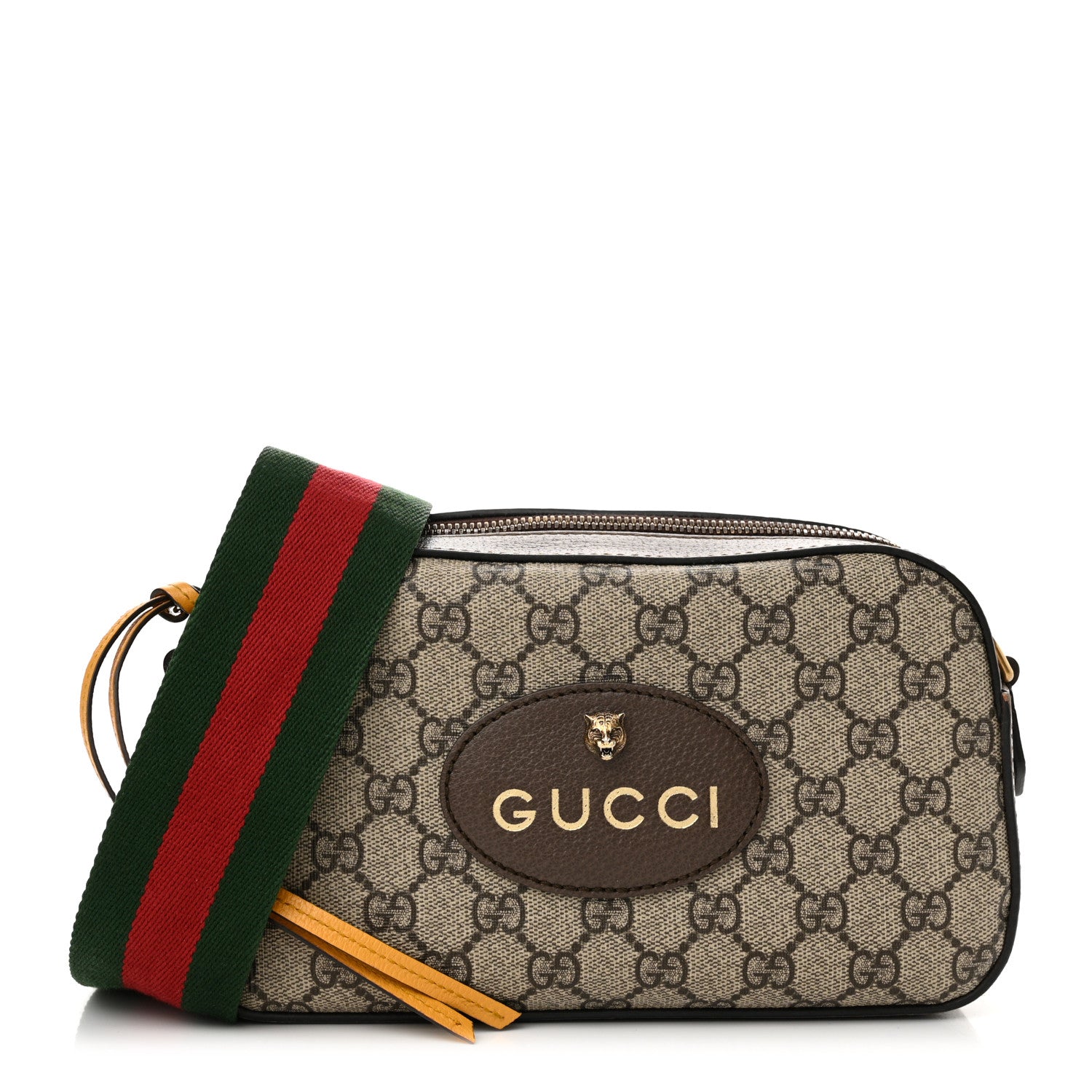 Gucci GG Supreme Monogram Web Neo Vintage Shoulder Bag Beige New Acero Crop 1 of 11