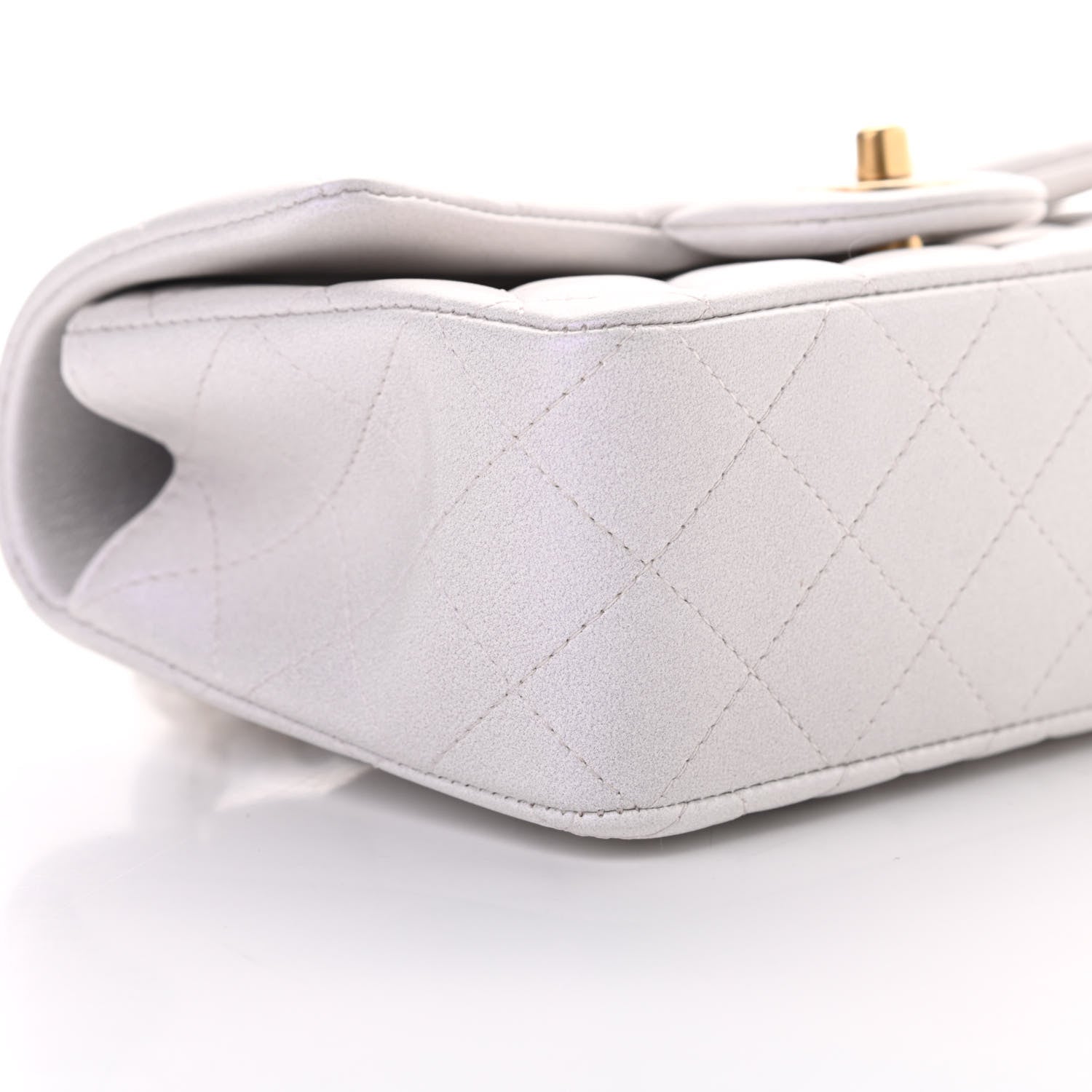 Chanel Iridescent Lambskin Quilted Mini Top Handle Rectangular Flap White 9 of 12