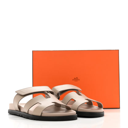 Hermes Calfskin Womens Chypre Sandals 40 Beige Mastic 9 of 9