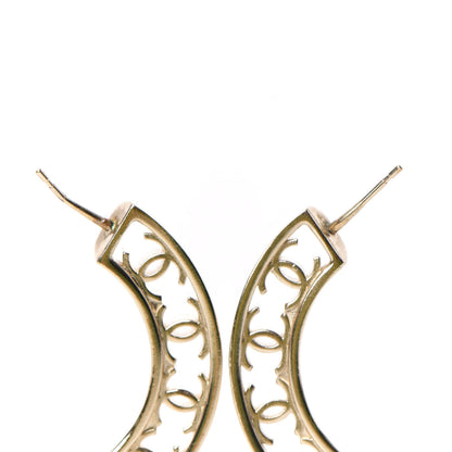 Chanel CC Hoop Earrings Gold 3 of 4