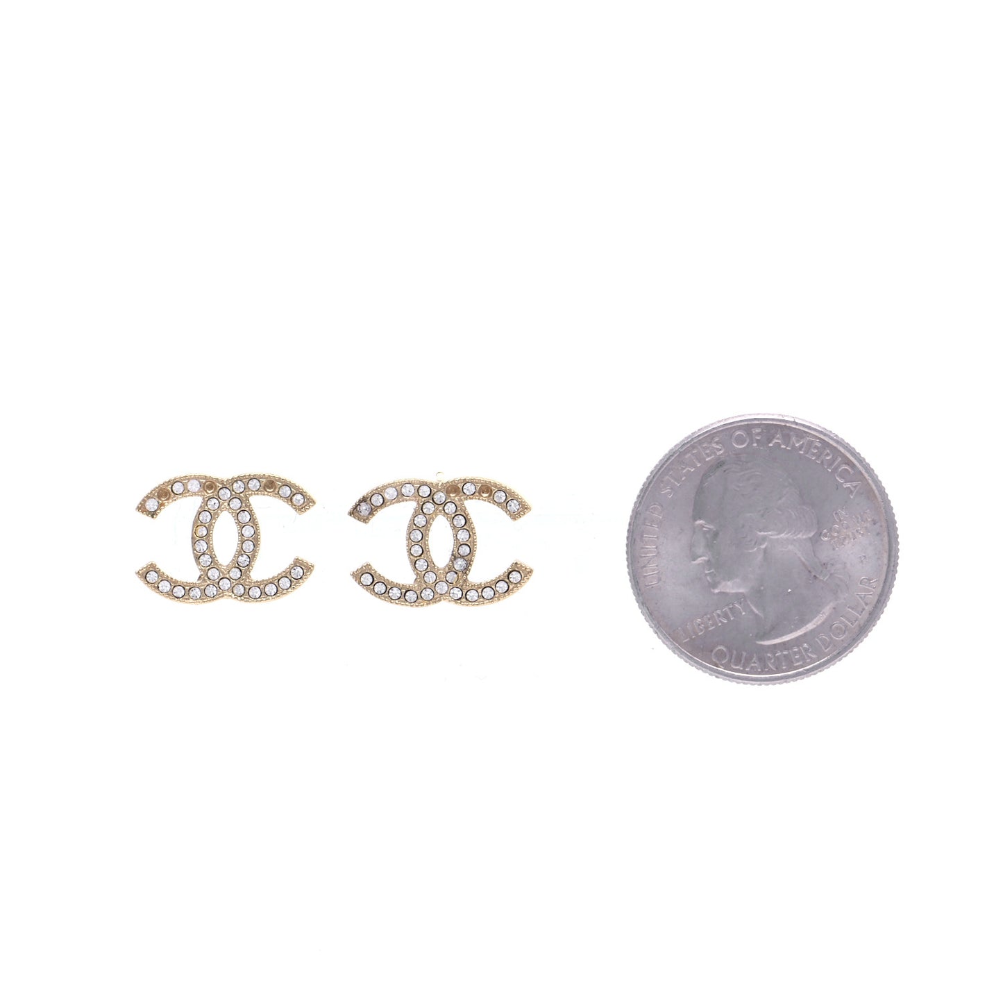 Crystal CC Earrings Gold