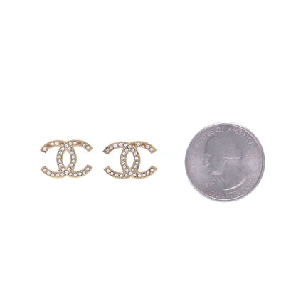 Chanel Crystal CC Earrings Gold 2 of 6