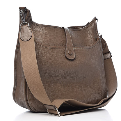 Hermes Taurillon Clemence Evelyne III GM Etoupe 3 of 11