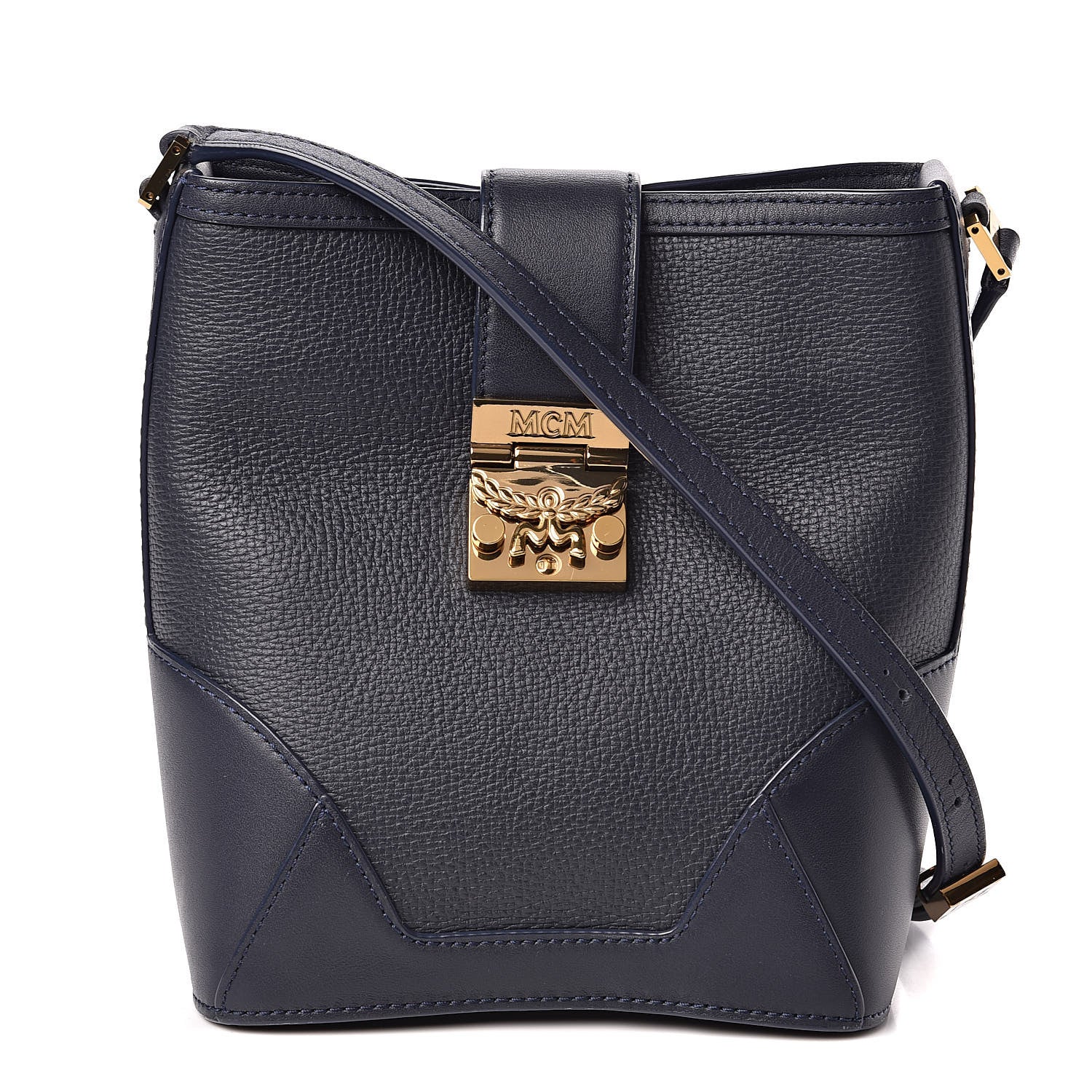 MCM Calfskin Mini Claudia Crossbody Bag True Navy 1 of 9