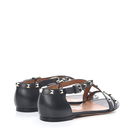 Valentino Garavani Nappa Rockstud Crisscross Sandals 41 Black 4 of 8