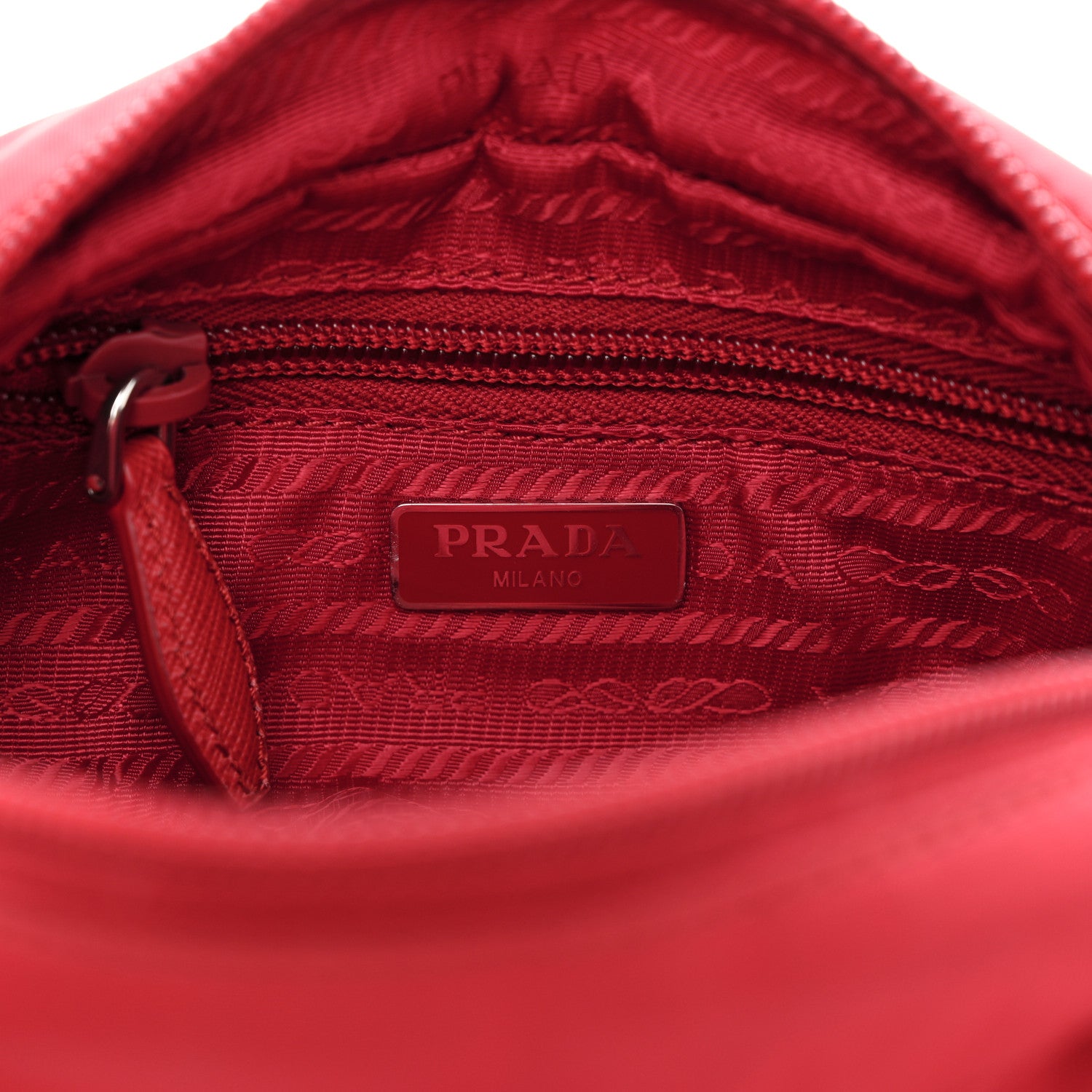 Prada Tessuto Nylon Vela Cosmetic Pouch Rosso 6 of 8