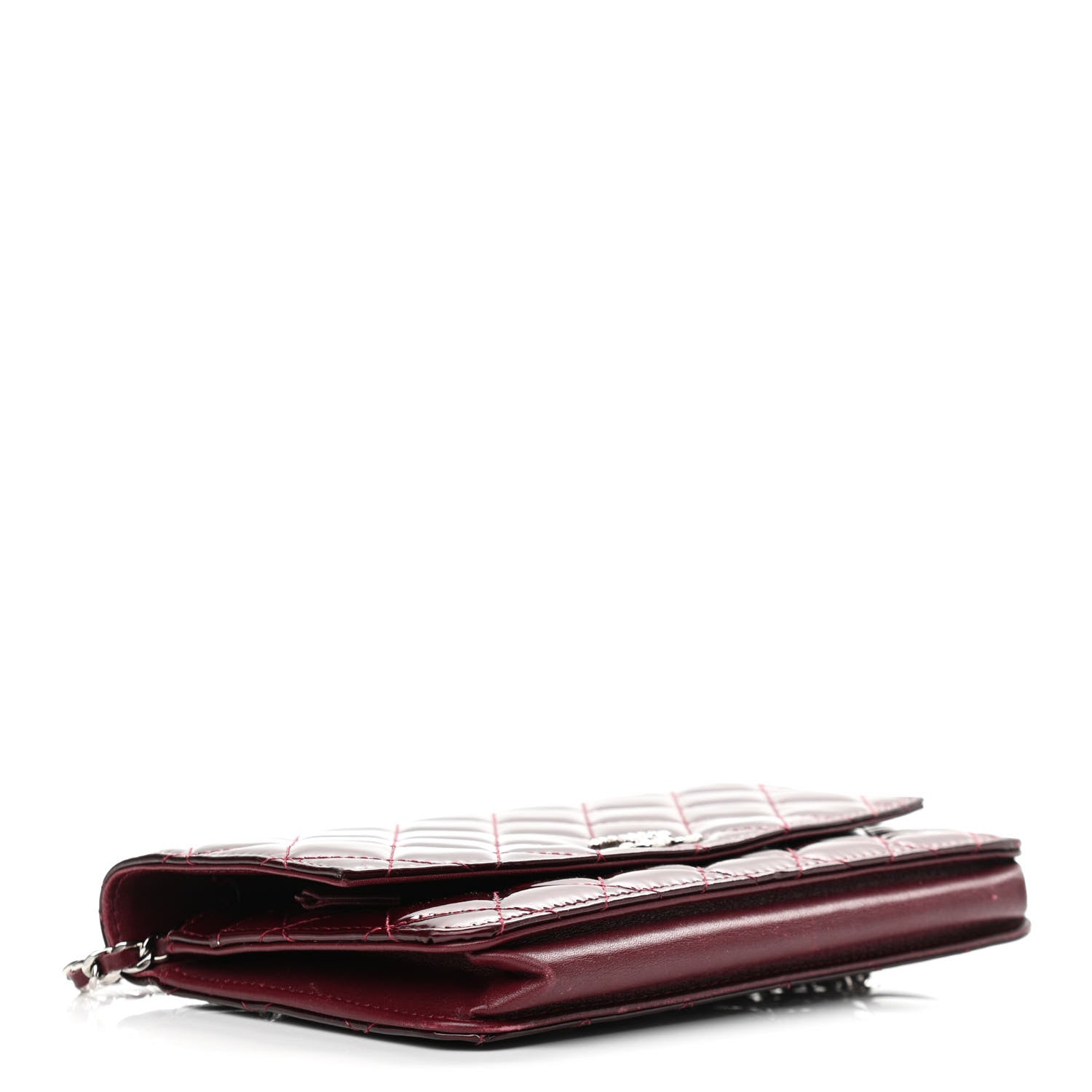 Chanel Patent Quilted Brilliant Wallet On Chain WOC Red 4 of 12