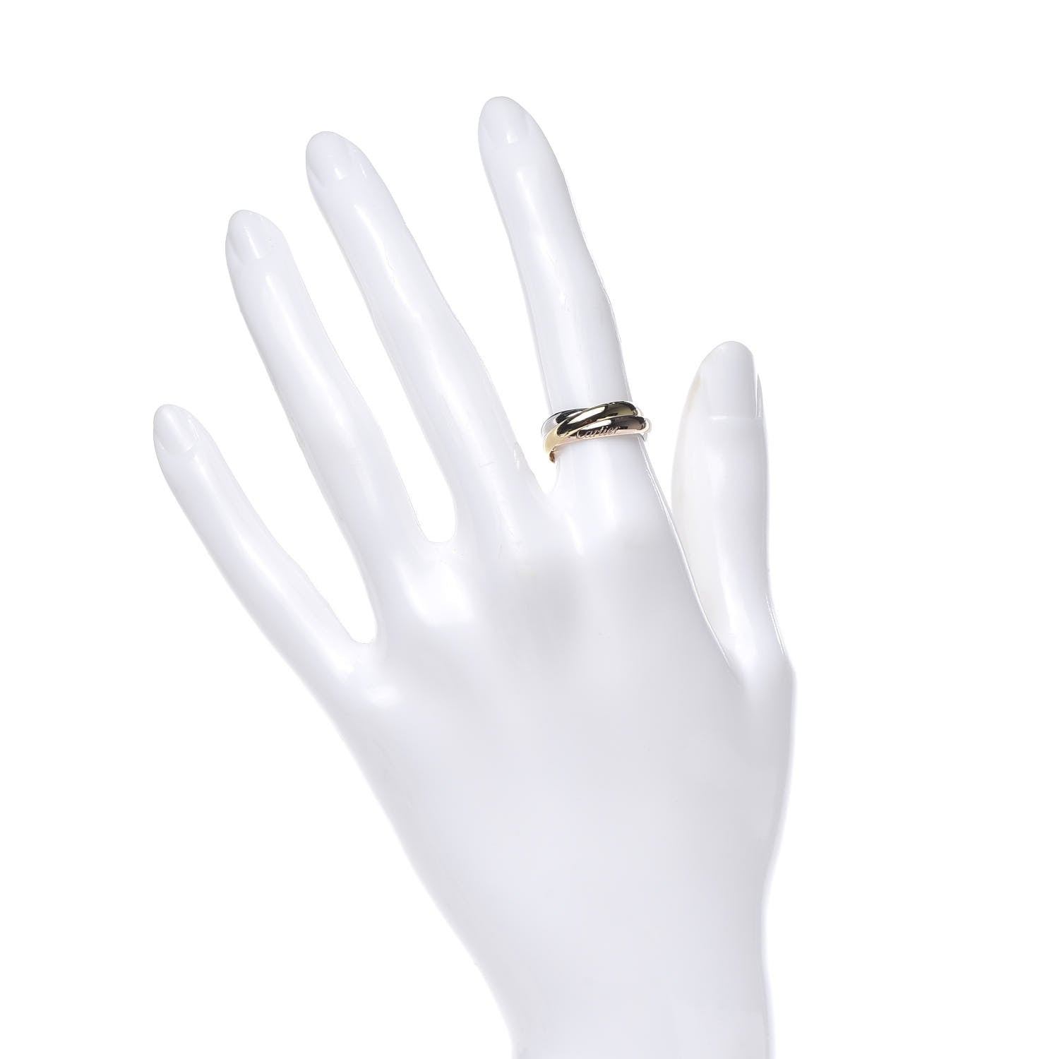Cartier 18K Pink Yellow White Gold Small Trinity Ring 48 4.5 2 of 4