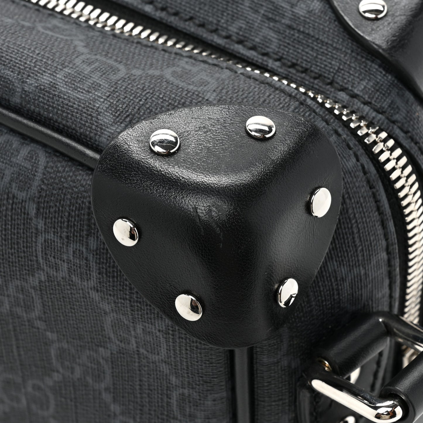 GG Supreme Monogram Selleria Calfskin Square Messenger Bag Black