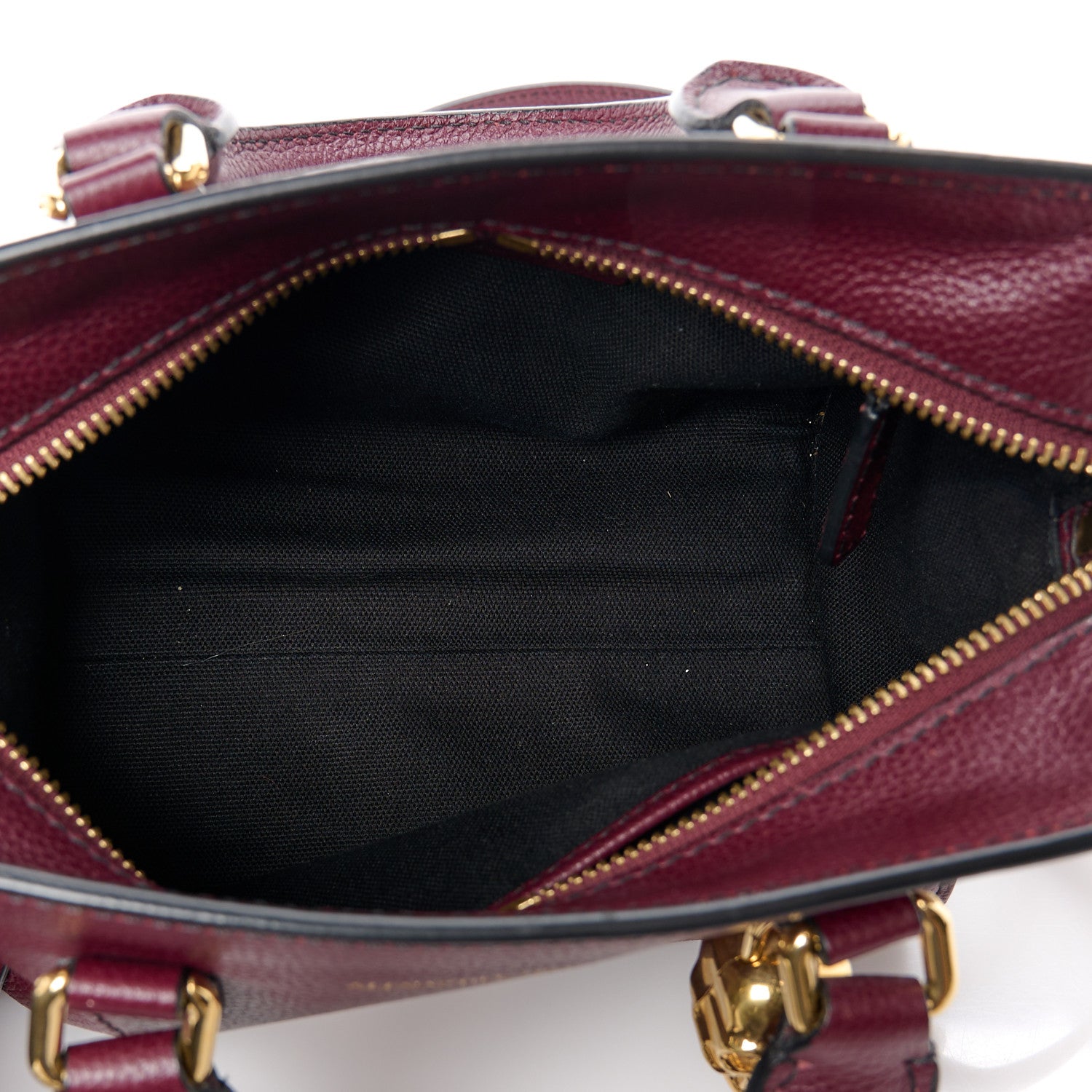 Alexander McQueen Pebbled Calfskin Mini Padlock Tote Bordeaux 5 of 12