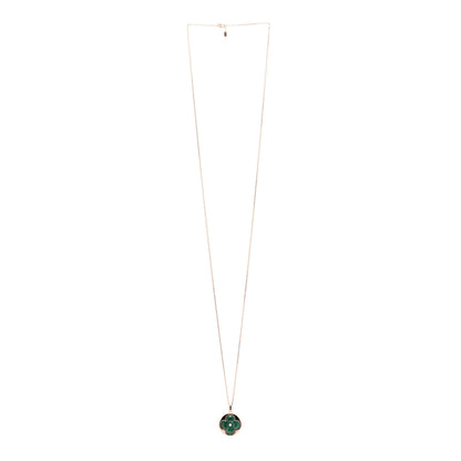 Louis Vuitton 18K Pink Gold Diamond Malachite Color Blossom Extra Large BB Sun Pendant Necklace 3 of 4