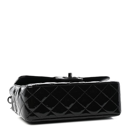 Chanel Patent Calfskin Quilted Mini Rectangular Flap So Black 3 of 4