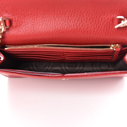 Gucci Dollar Calfskin Interlocking G Chain Wallet Red 5 of 10