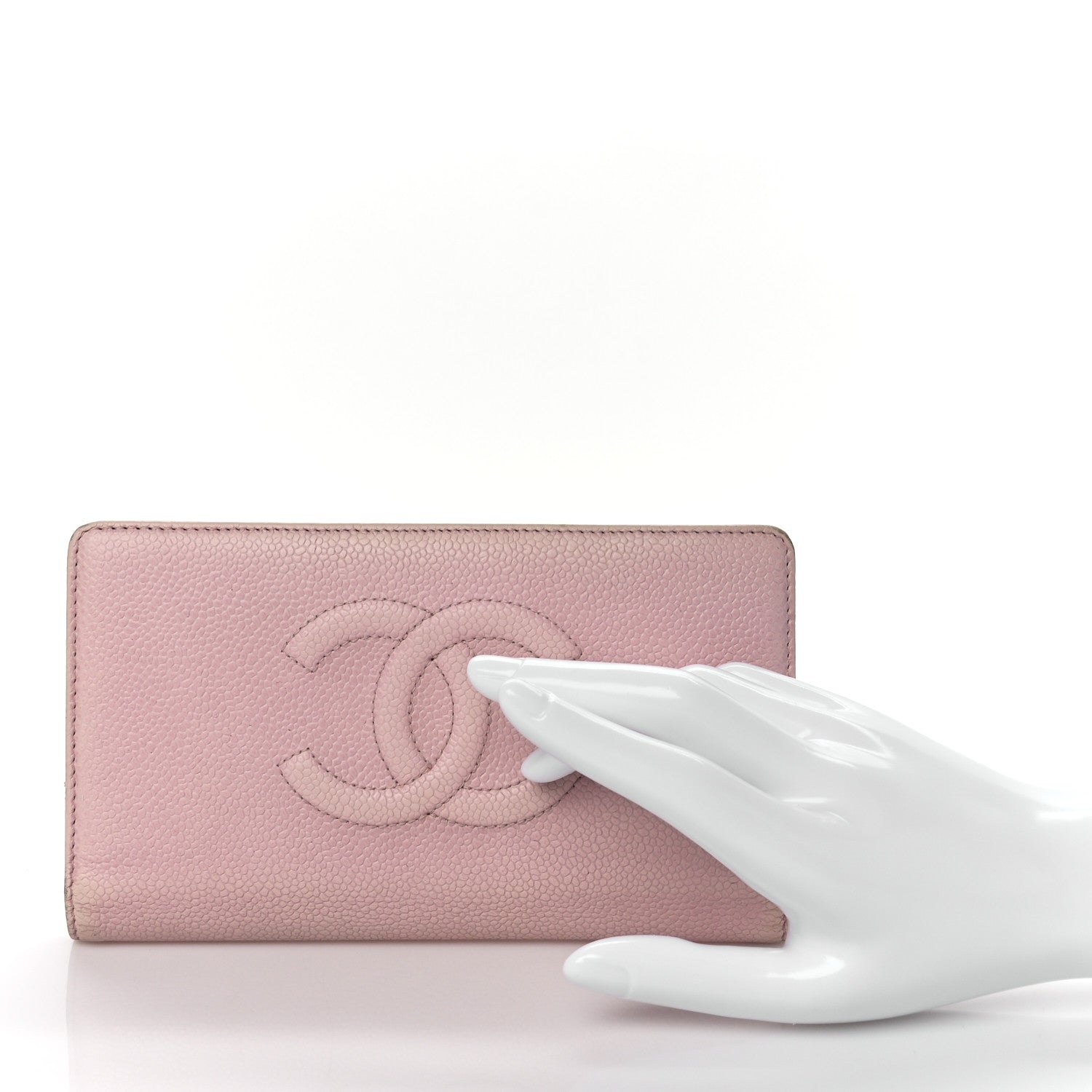Chanel Caviar Timeless CC Yen Wallet Pink 2 of 8