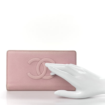 Chanel Caviar Timeless CC Yen Wallet Pink 2 of 8