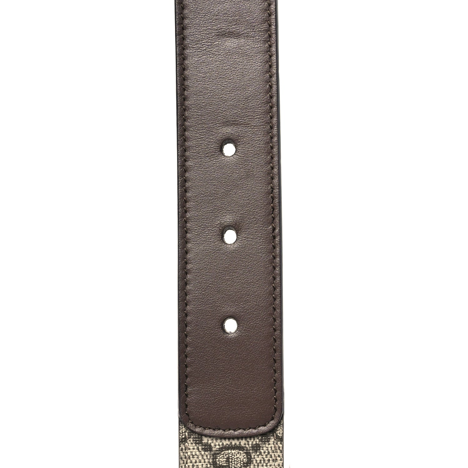 Gucci GG Supreme Monogram Matte Plutone Calfskin Double G 30mm Belt 85 34 Beige Ebony New Acero 6 of 6