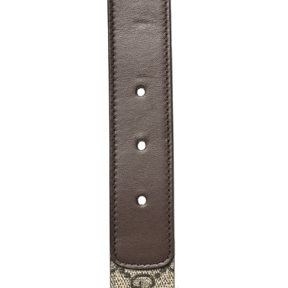 Gucci GG Supreme Monogram Matte Plutone Calfskin Double G 30mm Belt 85 34 Beige Ebony New Acero 6 of 6