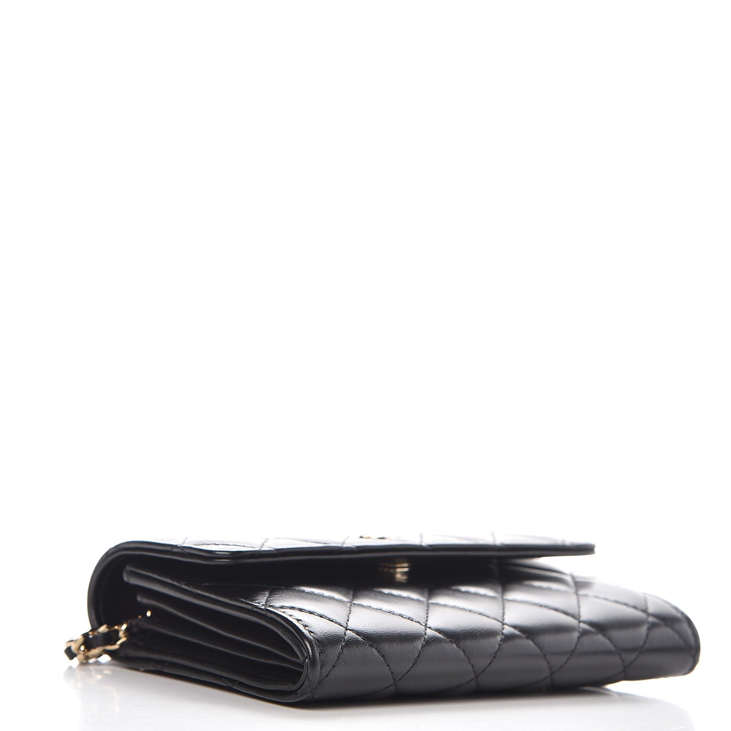 Chanel Lambskin Quilted Small Clutch With Pearl Chain Black 4 of 9