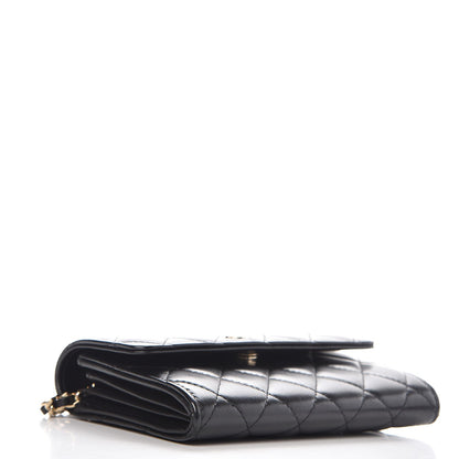 Chanel Lambskin Quilted Small Clutch With Pearl Chain Black 4 of 9