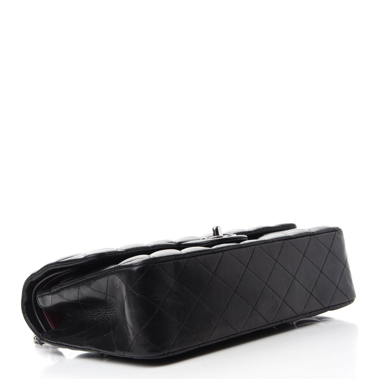 Lambskin Quilted Medium Double Flap Black