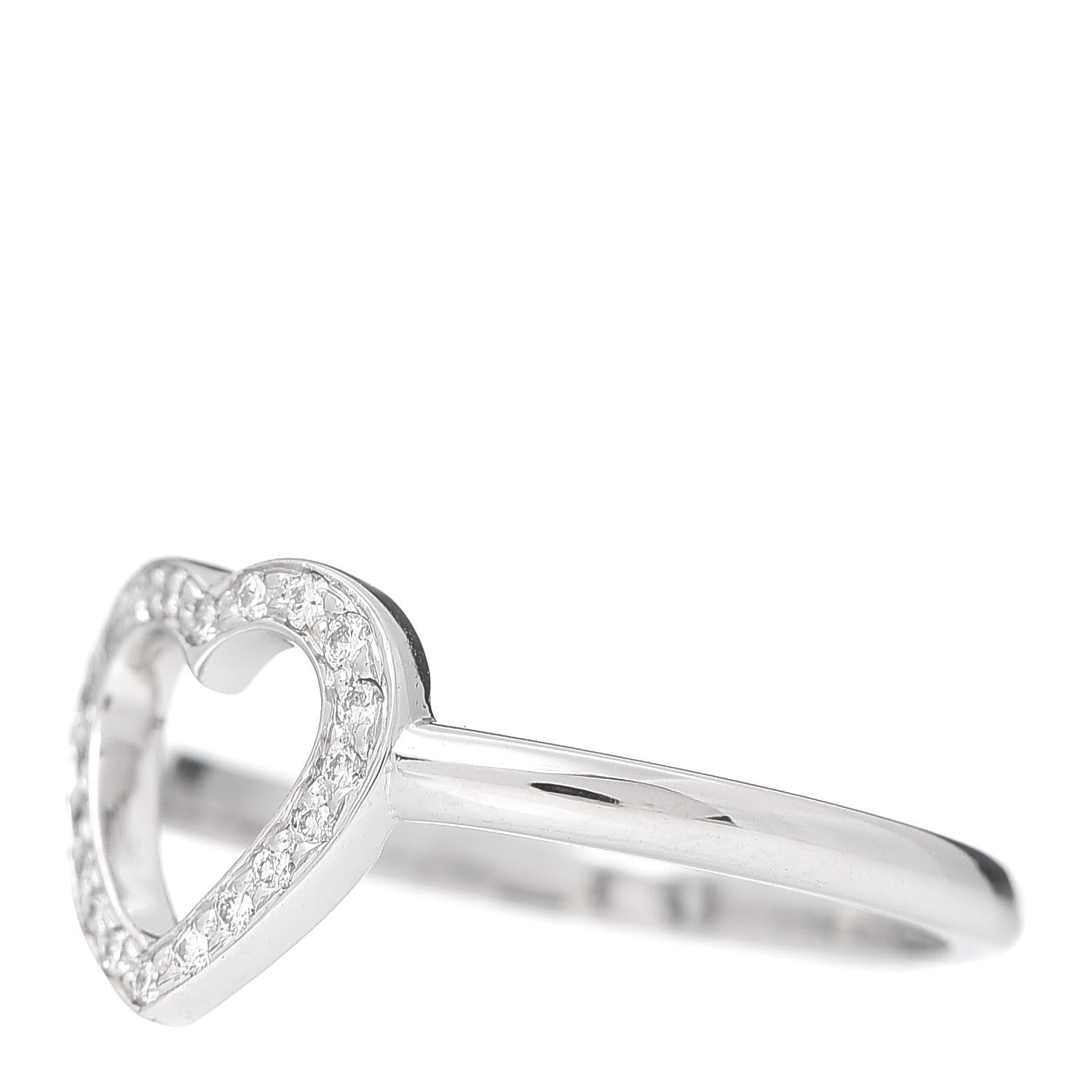 Tiffany Platinum Diamond Heart Ring 49 4.75 3 of 5