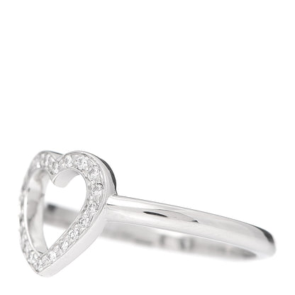 Tiffany Platinum Diamond Heart Ring 49 4.75 3 of 5