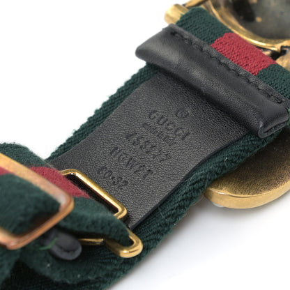 Gucci Web Queen Margaret Bee Belt 80 32 Red Green 3 of 6