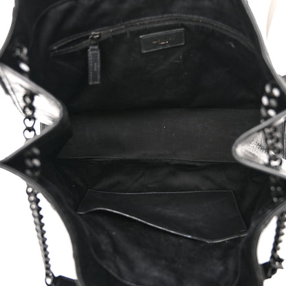 Saint Laurent Crinkled Calfskin Matelasse Monogram Large Niki Shopper Tote Black 5 of 17