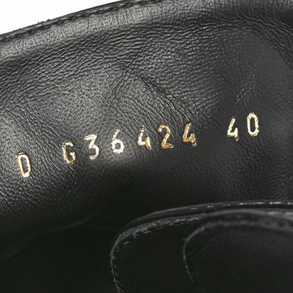 Chanel Shiny Goatskin Calfskin Quilted Lace Up Combat Boots 40 Black 6 of 8