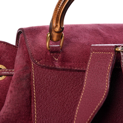 Gucci Suede Bamboo Backpack Purple 13 of 14