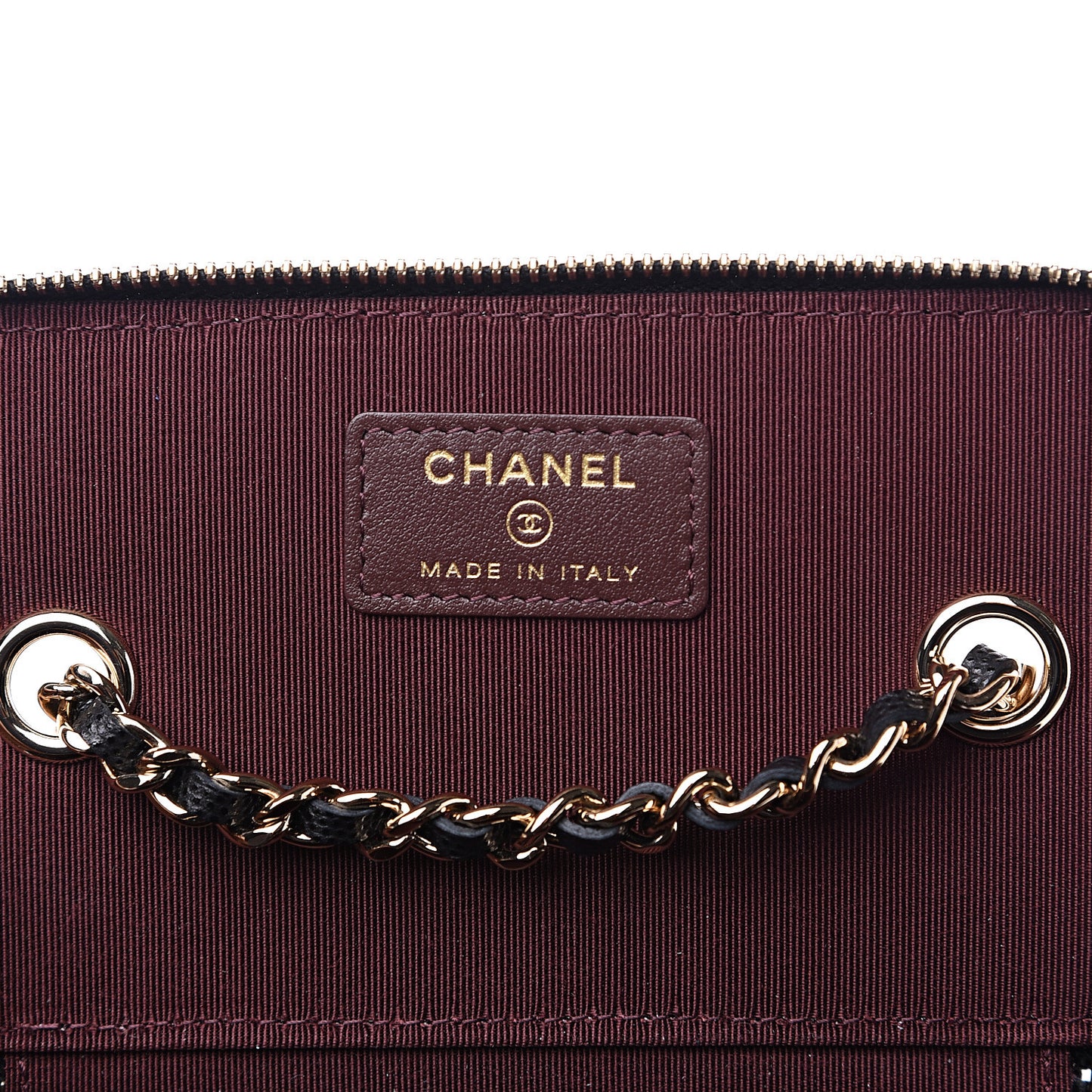 Caviar Quilted Small Vanity Case With Chain Black