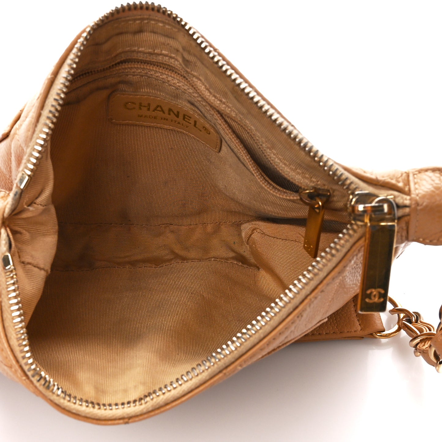 Caviar Quilted Timeless CC Shoulder Bag Beige