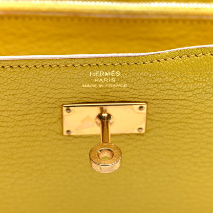 Hermes Chevre Mysore Kelly Longue Wallet Cumin 6 of 8