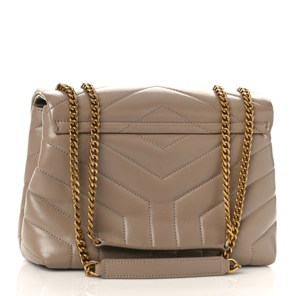 Saint Laurent Calfskin Y Quilted Monogram Small Loulou Chain Satchel Dark Beige 3 of 10