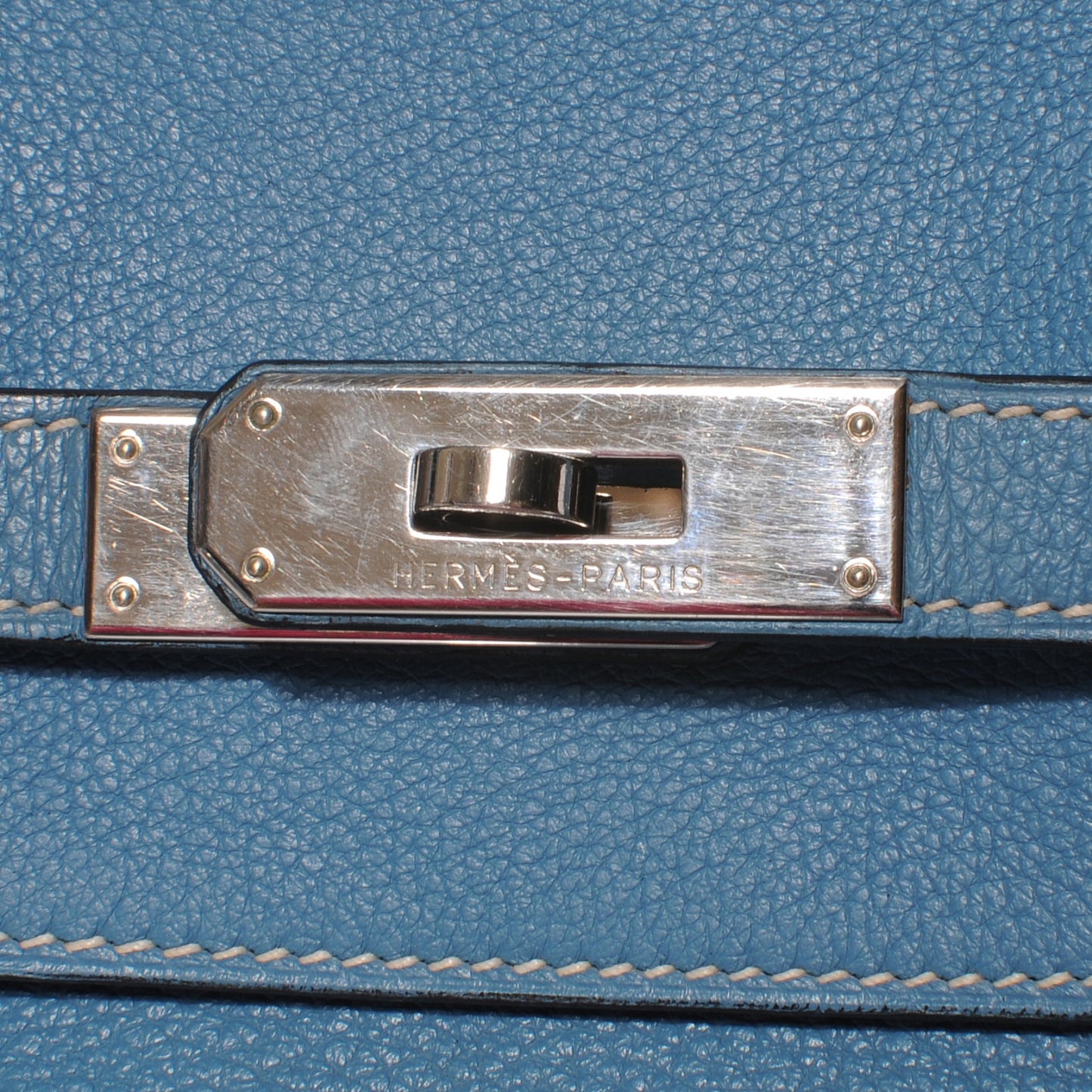 Taurillon Clemence Birkin 40 Blue Jean