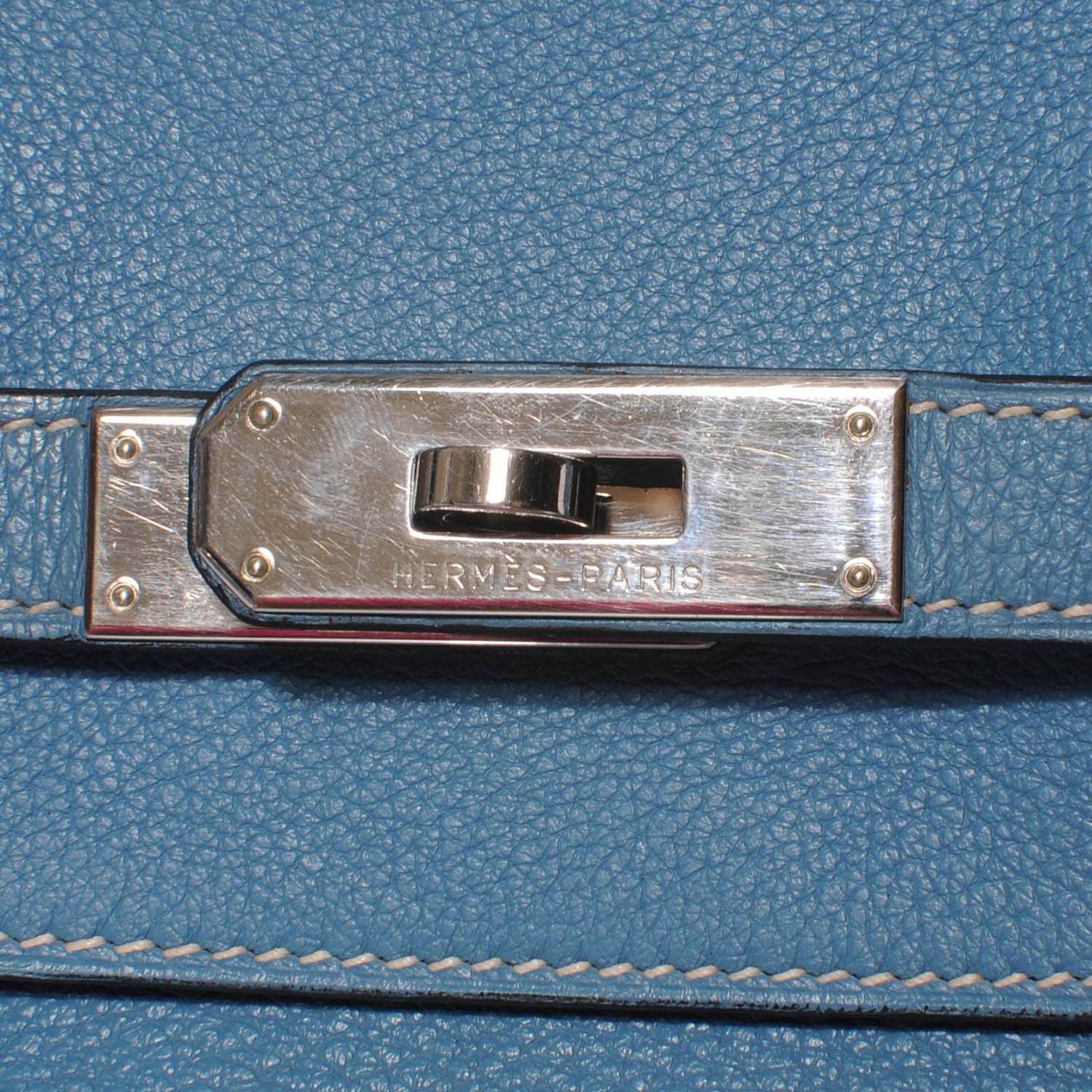 Hermes Taurillon Clemence Birkin 40 Blue Jean 5 of 10