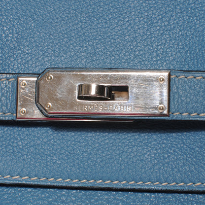 Hermes Taurillon Clemence Birkin 40 Blue Jean 5 of 10