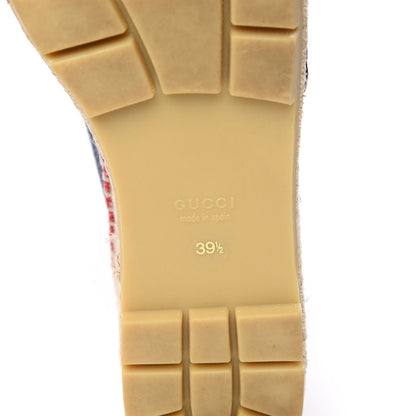 Gucci Canvas Sylvie Stripe Logo Platform Espadrilles 39.5 Mystic White Hibiscus Red Maritime 7 of 10