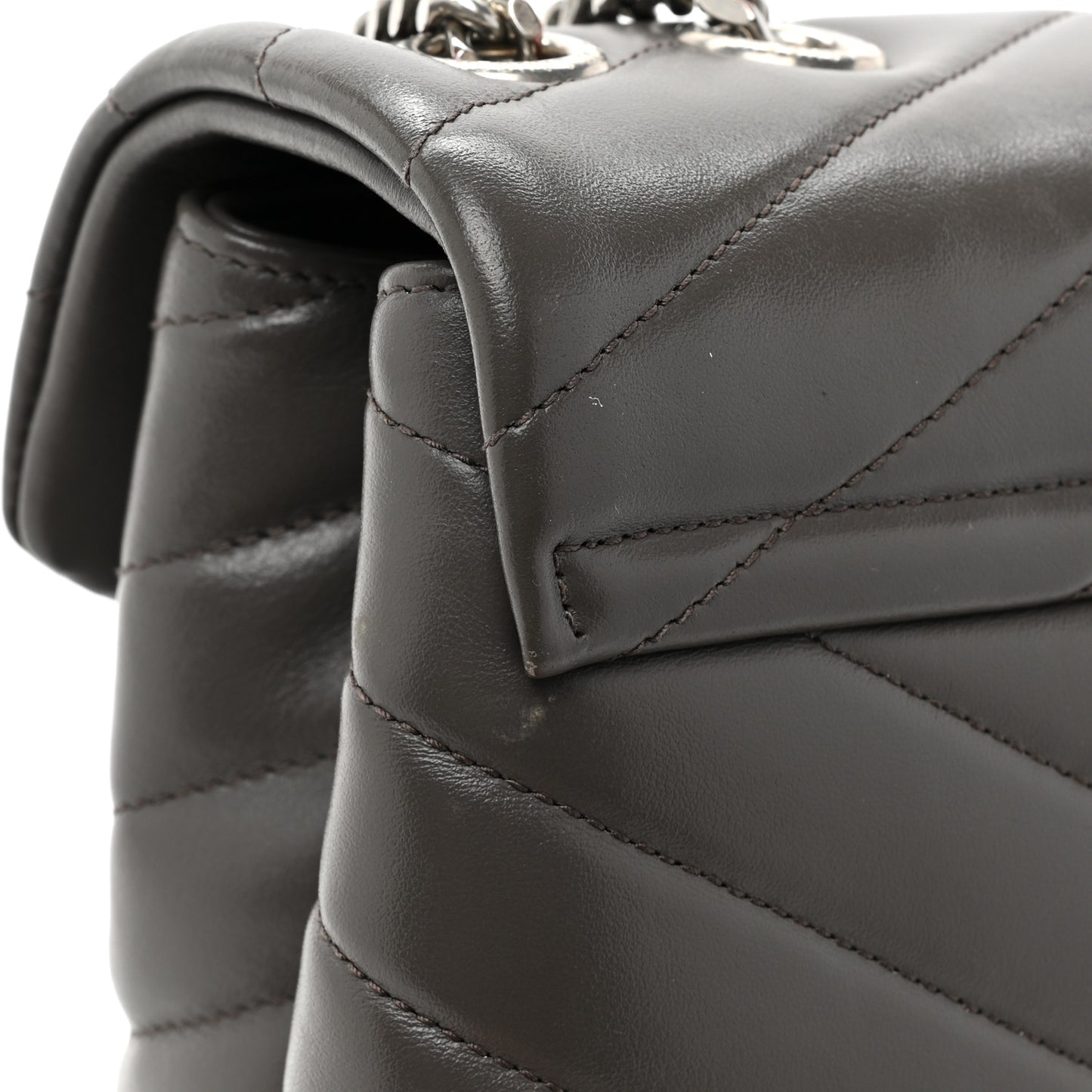 Calfskin Y Quilted Monogram Medium Loulou Chain Satchel Earth