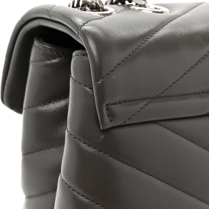 Saint Laurent Calfskin Y Quilted Monogram Medium Loulou Chain Satchel Earth 18 of 21